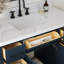 Tidworth 42' Solid Wood Single Bathroom Vanity with 1.5' White Quartz Top-2020430956-2053305212