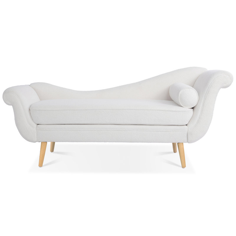 Chaise longue avec accoudoirs à volutes, Blanc