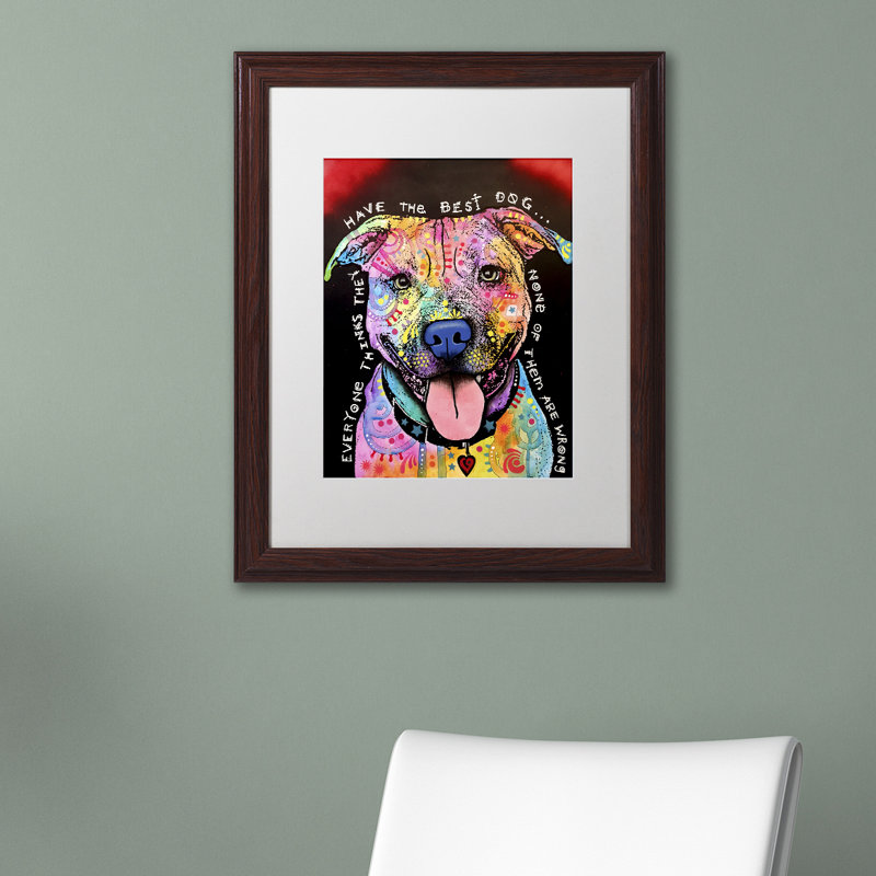 « best dog », impression, Blanc, H 20 po x l 16 po x P 0,5 po, Cadre argenté