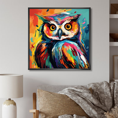 Colorful Owl Popart watchers I - Owl Wall Art