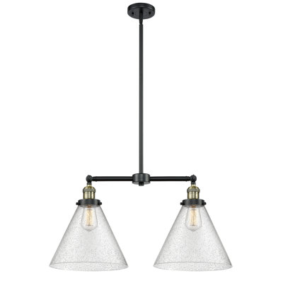 Luminaire suspendu linéaire à 2 lumières pour îlot de cuisine Runkle