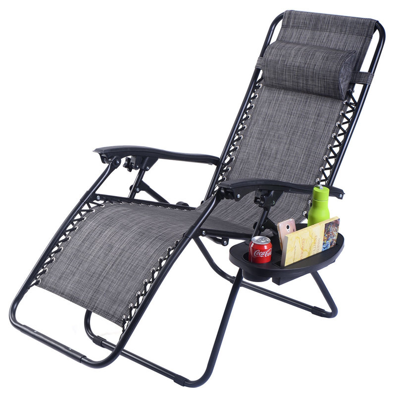 Chaise pliante zéro gravité Bengt, gris