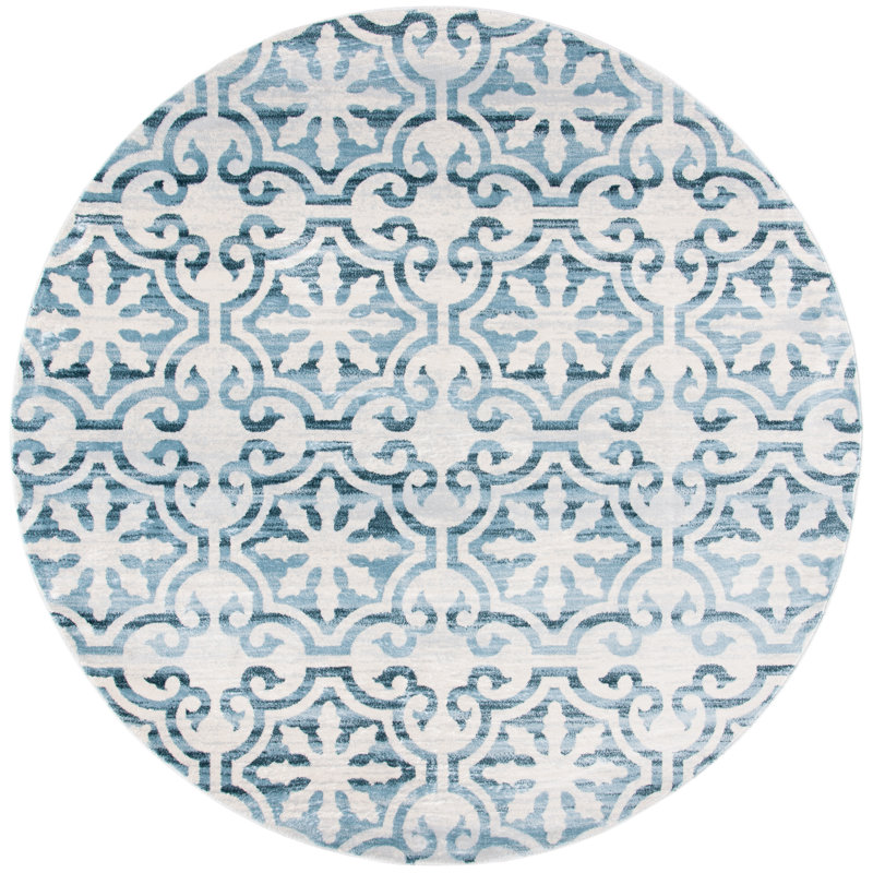 Kline Performance Geometric Rug, Round 6'7"