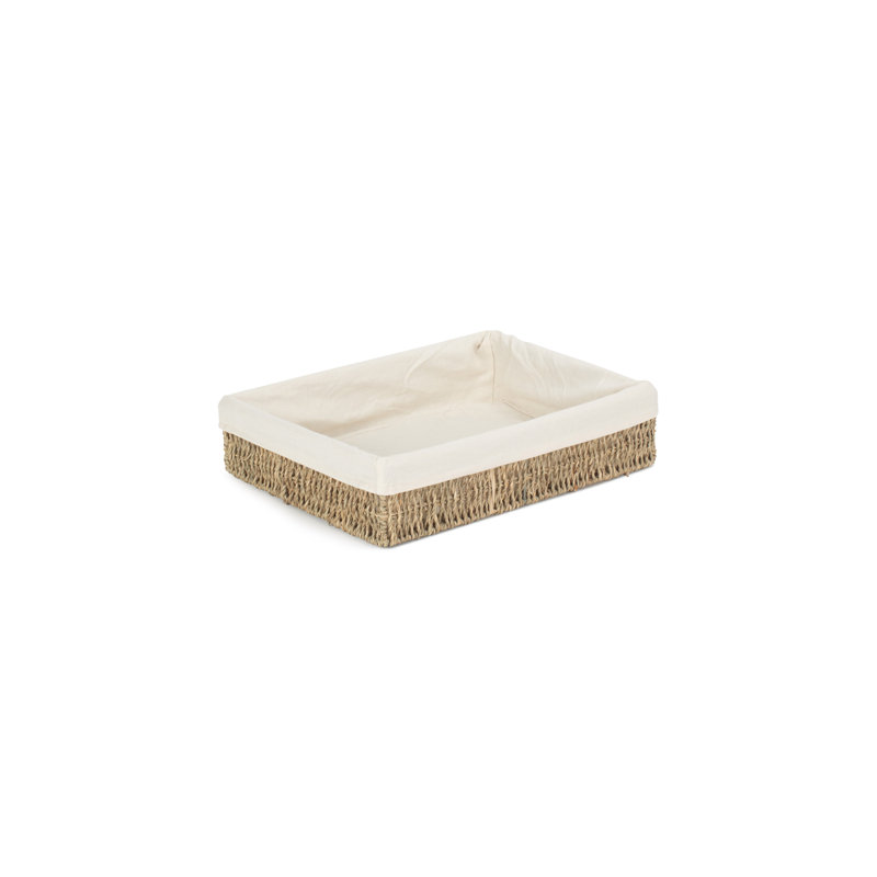 Seagrass Lined Storage Tray Basket, 30cm W x 40cm D