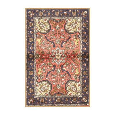 Tapis oriental jaune clair / orange / noir