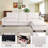 112" Wide L-Shaped Chenille Sofa Modular Sofa Sectional Storage Sofa-544812153