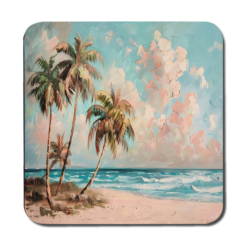 Tropical Beach Palm Trees Placemats And Coasters Set