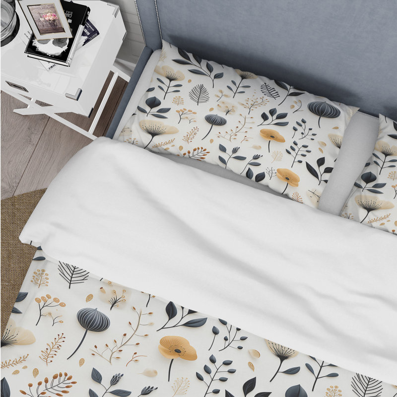 Ensemble de housse de couette Hooriya, Housse de couette simple + 1 taie décorative stan