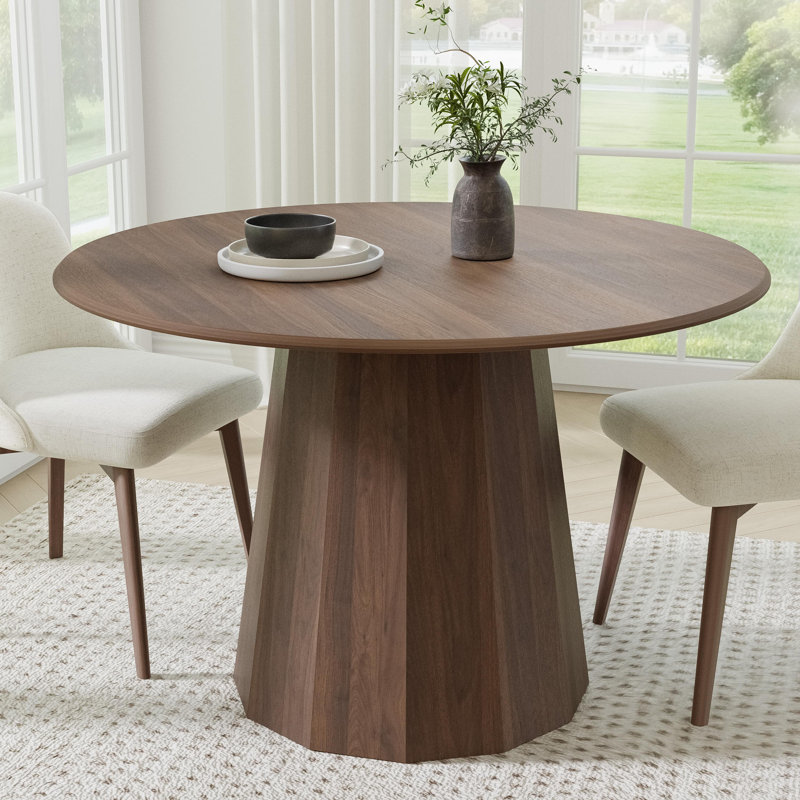 Table de salle à manger en bois massif, Noyer, H 30 po x L 46 po x l 46 po