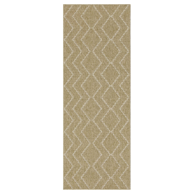Earth Jute/White Indoor/Outdoor Area Rug, Rectangle 5'3" x 7'3