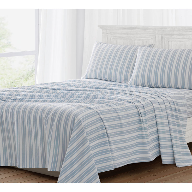 Ensemble de draps à rayures The Farmhouse par Rachel Ashwell, Ensemble de draps pour grand lit avec 2 taies d'or