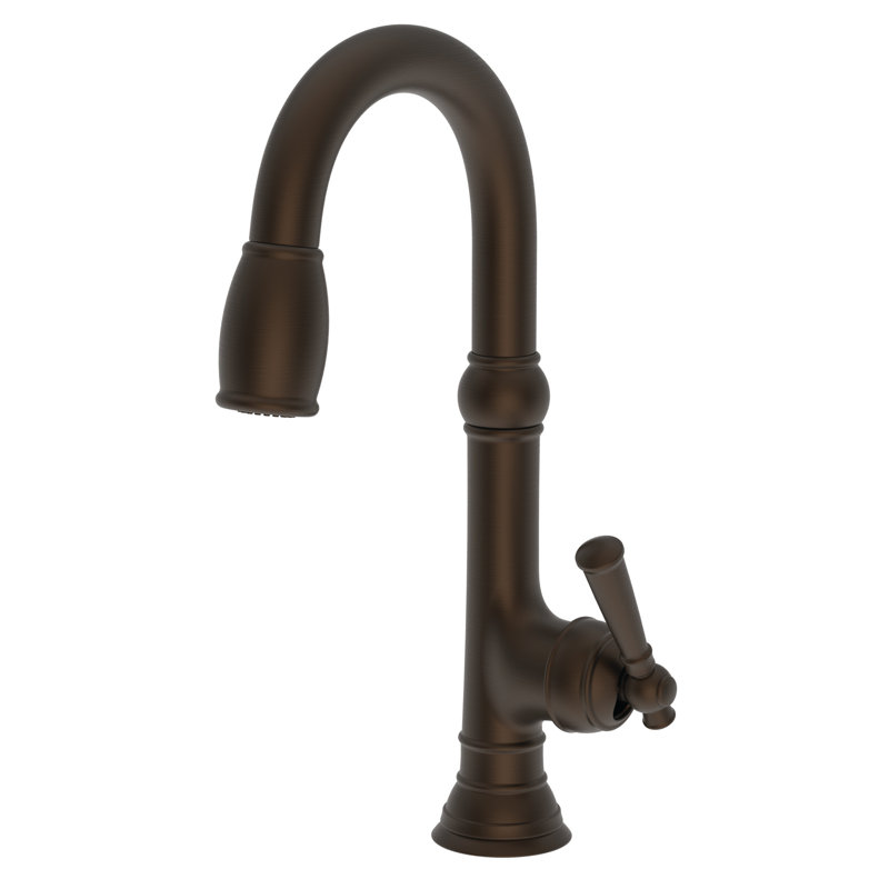 Jacobean Single Handle Pull Down Bar Faucet, English Bronze
