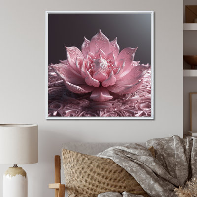 «Tender Blossoming», fleur de lotus rose sur toile