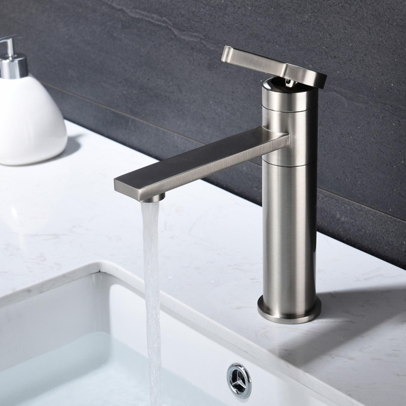 Single Handle Stainless Steel Bathroom Sink Faucet