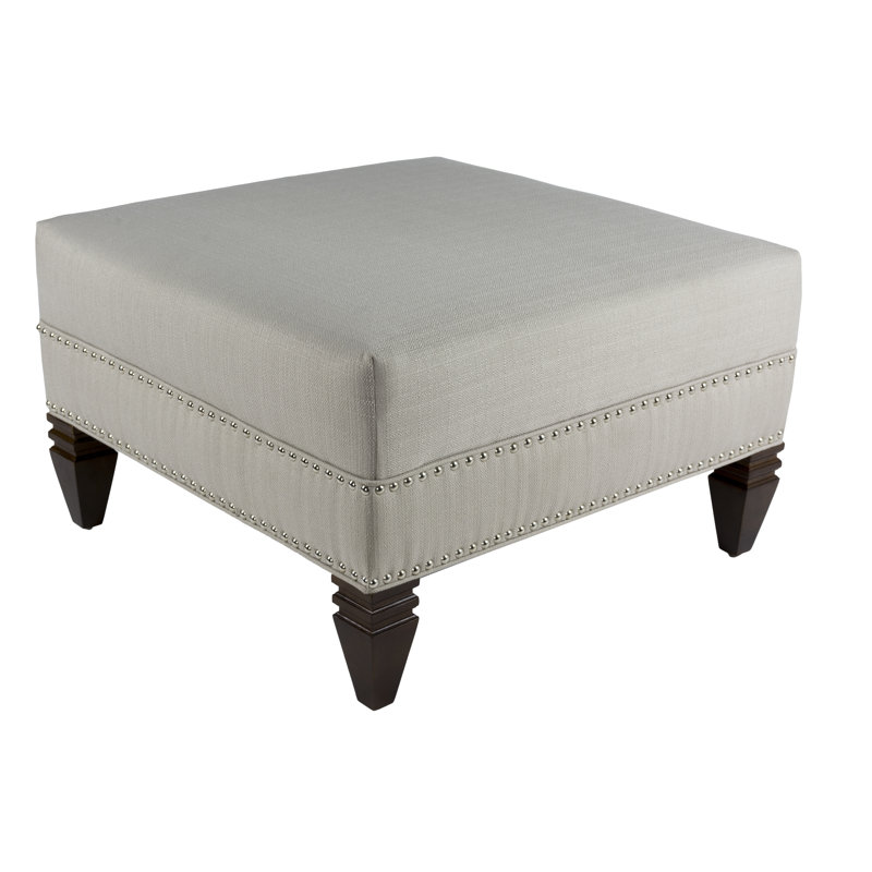 Kara Upholstered Ottoman, Platinum