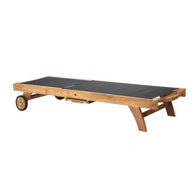 Ellie-Maye 82" Long Reclining Teak Single Chaise