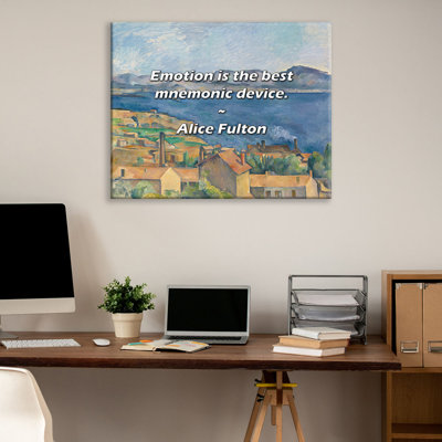 Artsy Quote "Emotion is the best mnemonic device." By Alice Fulton Gallery Wrapped Canvas
