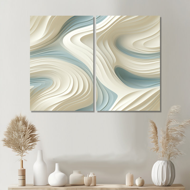 Sculptural Simplicity - Beige, art mural, Wrapped Canvas, Does Not Apply, 36" H x 48" W