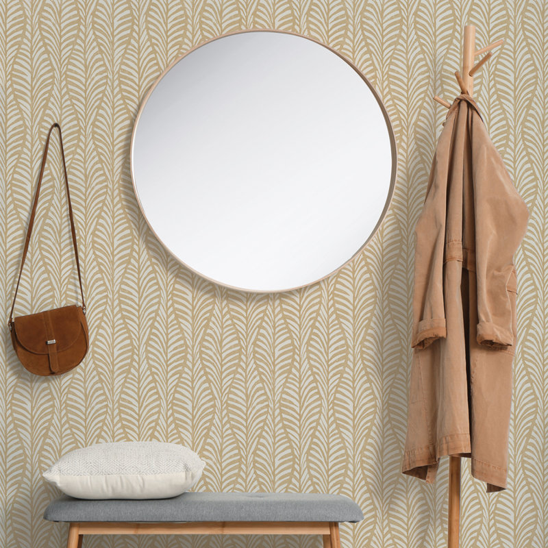 Philpott 16.5' L x 20.5" W Peel and Stick Wallpaper Roll, Beige