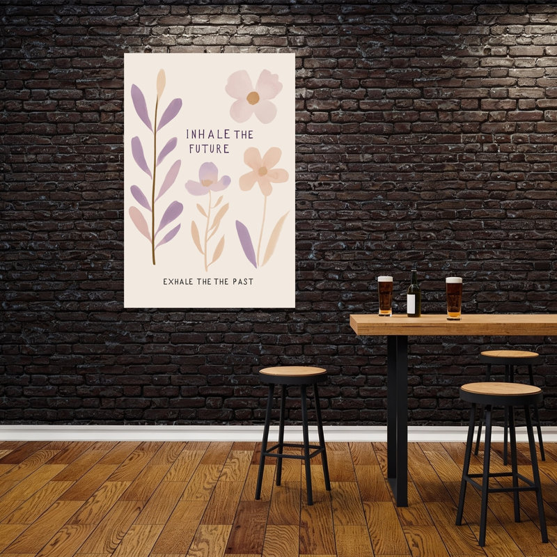 Respire et Éclose - Affiche murale minimaliste et moderne délicate représentant une fleur inspirée de la nature