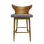 De 2 chaises de bar de style Mid-Century, tissu gris, bois d'hévéa, tapissier, 41 po