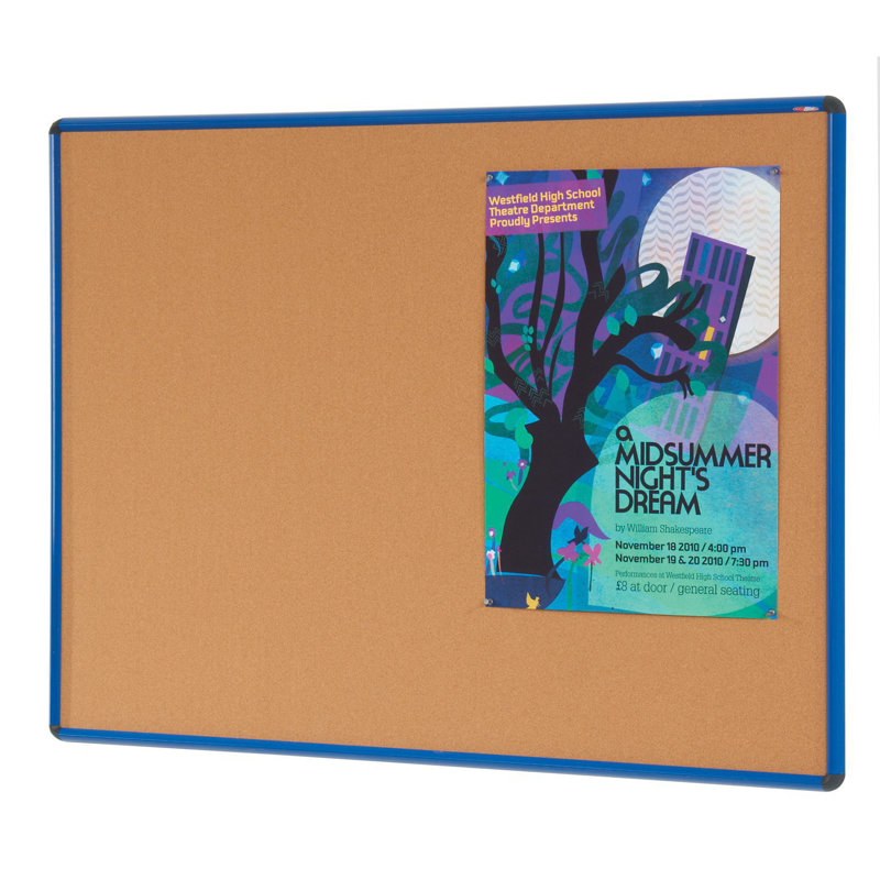 Wall Mounted Bulletin Board, 120cm H x 240cm W, Blue