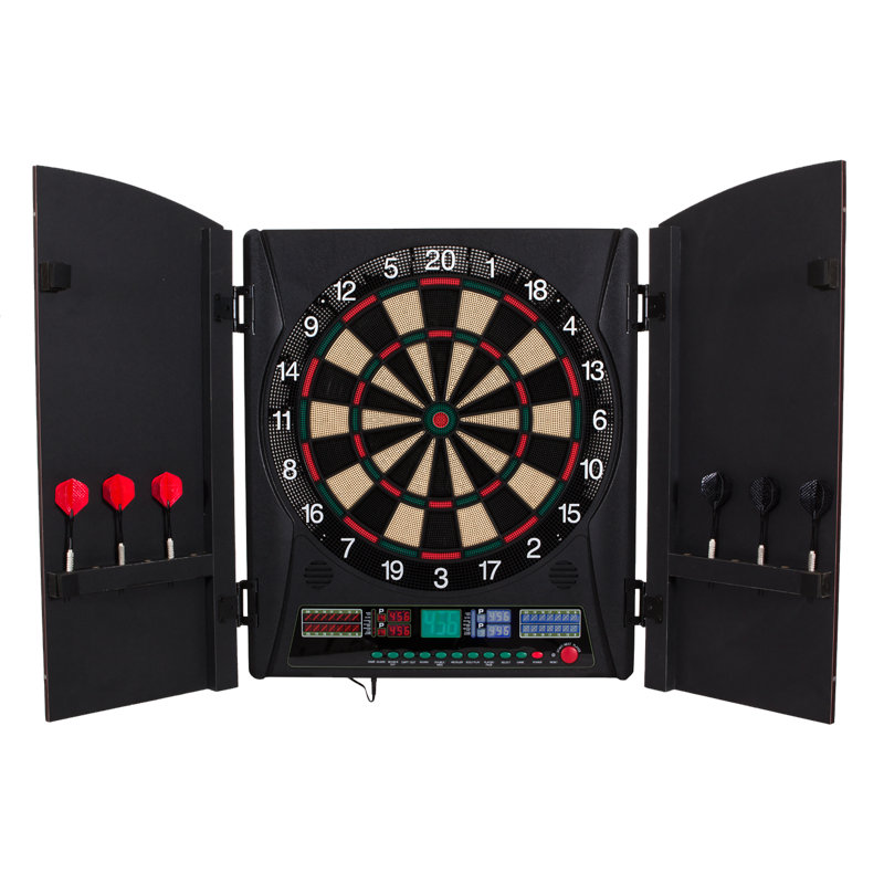 Arachnid Black Electronic Dartboard with Cabinet and Darts