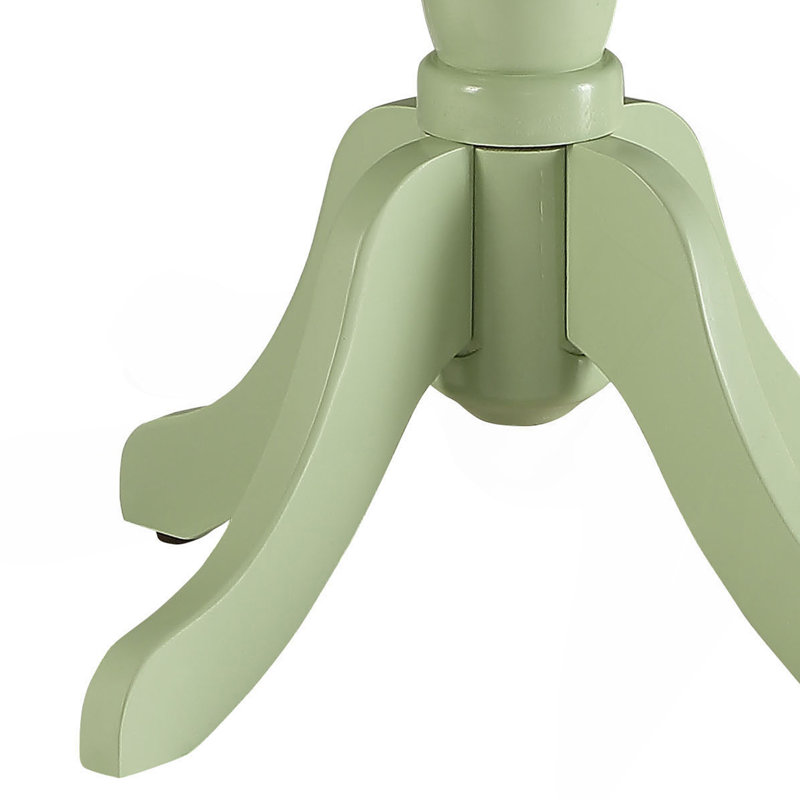 Light Green Side Table With Turned Pedestal, Light Green