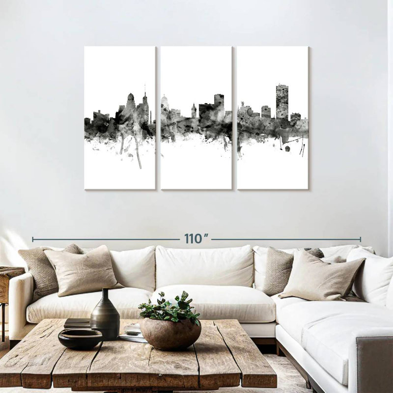 Silhouette de Sirecc Buffalo New York V, H 48 po x l 74 po
