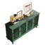 Buffet ancien de 152 cm (60 po) avec sculptures florales ajourées, pieds en bois massif et rangement polyvalent pour un style rustique. Options d'aménagement complexes pour les espaces salon et salle à manger.