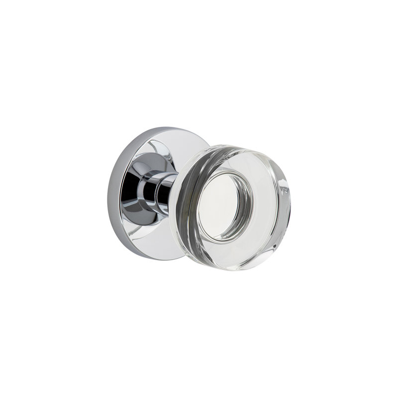 Rosette Viaggio Circolo avec poignée en cristal Circolo, 2.38", Chrome brillant, Cercle