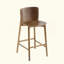 Tabouret de bar d'intérieur en bois, finition noyer, ensemble de 2