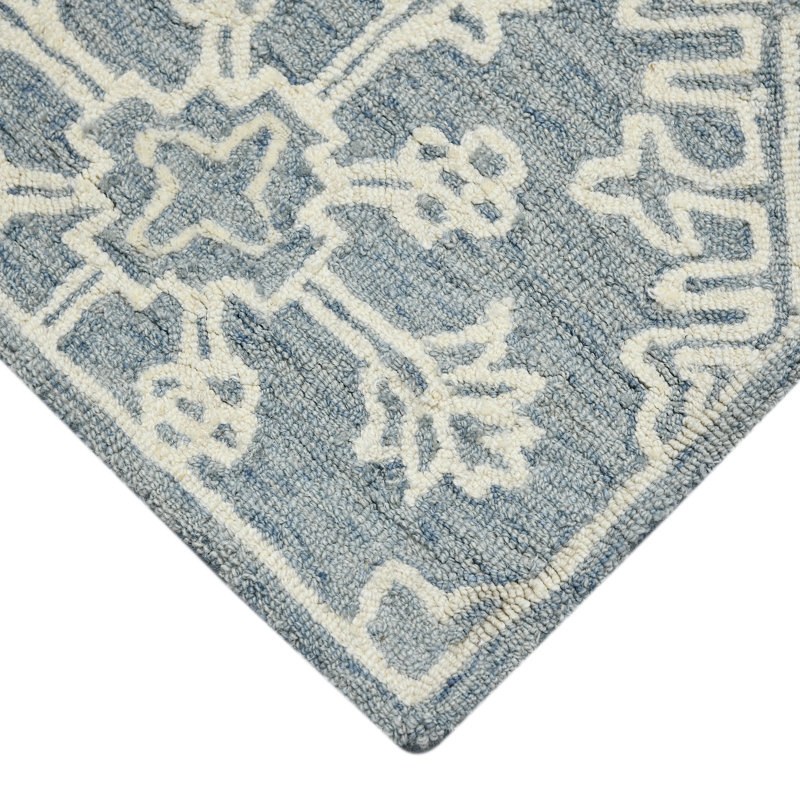 Laurent Hand-Tufted Geometric Natural Wool Area Rug, Rectangle 7'6" x 9'6"