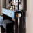 Full Body Mirror Cabinet With Round Mirror Led Vanity Table With Cushioned Stool,With 2 AC With 2 USB Power Station,17" Diameter Led Mirror,Large Desktop