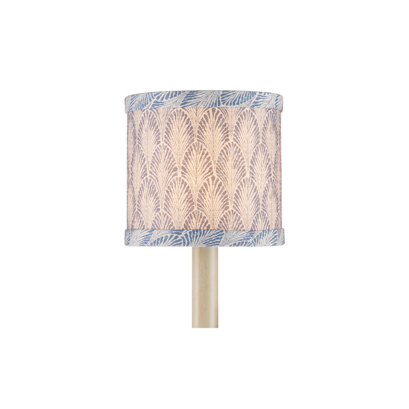 Plume - abat-jour tambour - bleu, ivoire, Blue, Ivory