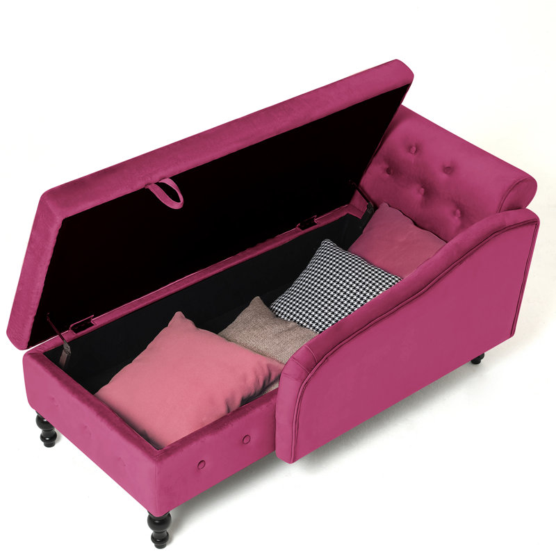 Hayliegh Velvet Chaise Lounge, Fuchsia