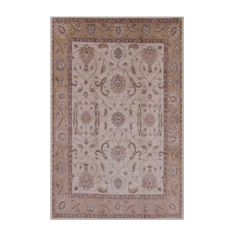 Tapis beige / jaune Percie, Rectangle 2 pi x 4 pi