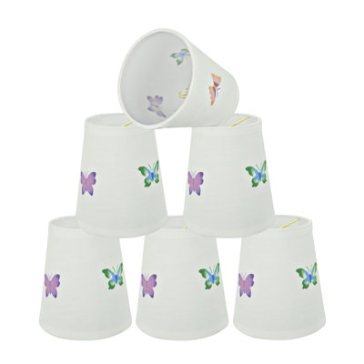Abat-jour de candélabre blanc en coton H 5,5 po x l 5 po (à pince)