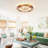 20 Inch 4 Light Dimmable Tiffany Glass Flush Mount