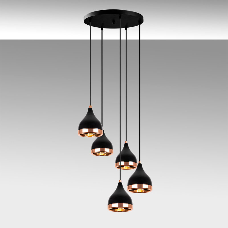 Julius 5 - Light Black Cluster Pendant