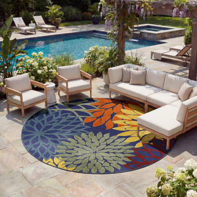Tapis intérieur / extérieur floral Manorma