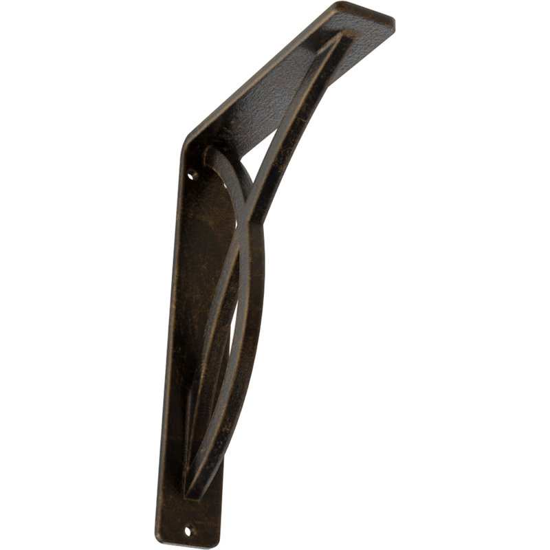 Support en fer forgé Miller, Laiton antique, H 8 po x l 1,5 po x P 5,5 po