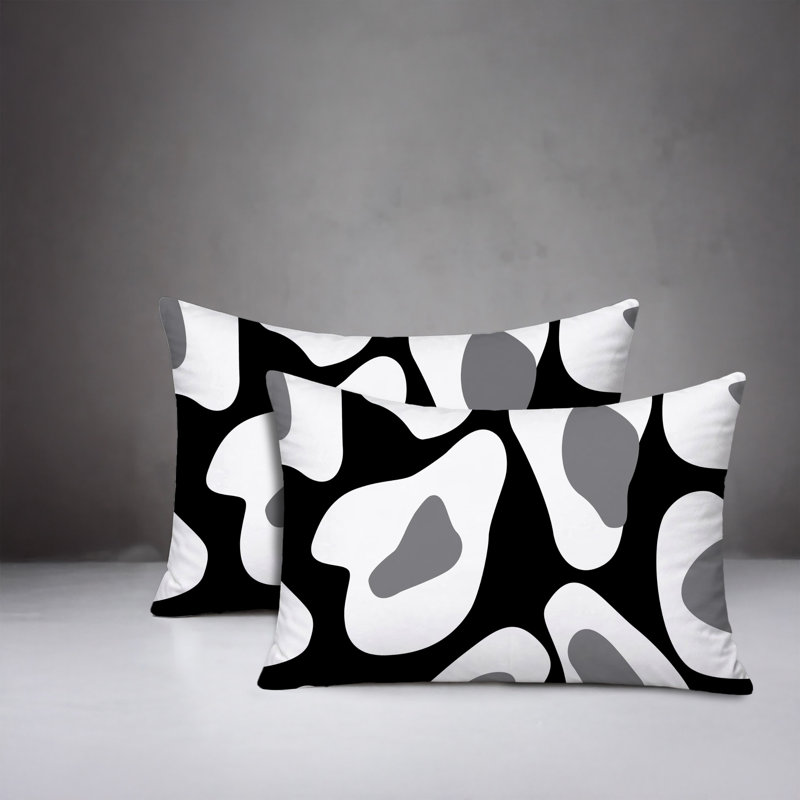 Oreiller réversible intérieur / extérieur Ziny, 25x18, Black