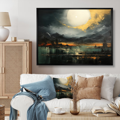 Gris et jaune, paysage de montagne abstrait V - art mural abstrait