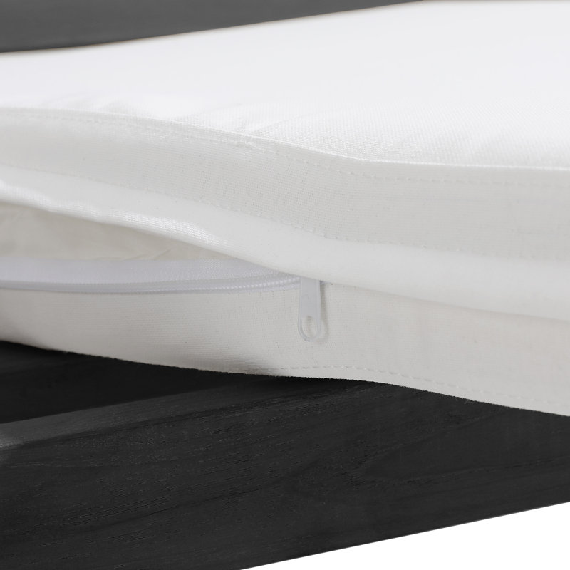 Ensemble de conversation d'extérieur 2 pièces avec coussins pour patio ou jardin Polett, Noir, Blanc