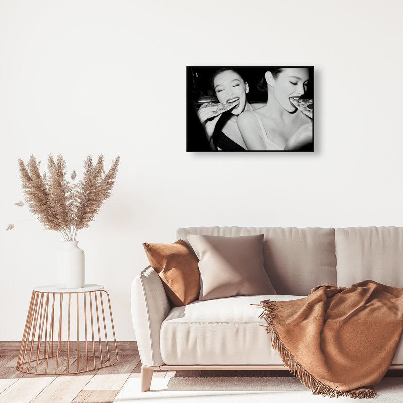 Midnight Mozzarella Print by Oliver Gal, 37"H x 55"W, Black Floater Frame