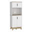 Armoire haute micro-ondes Wallas, cuisine, chêne clair / blanc
