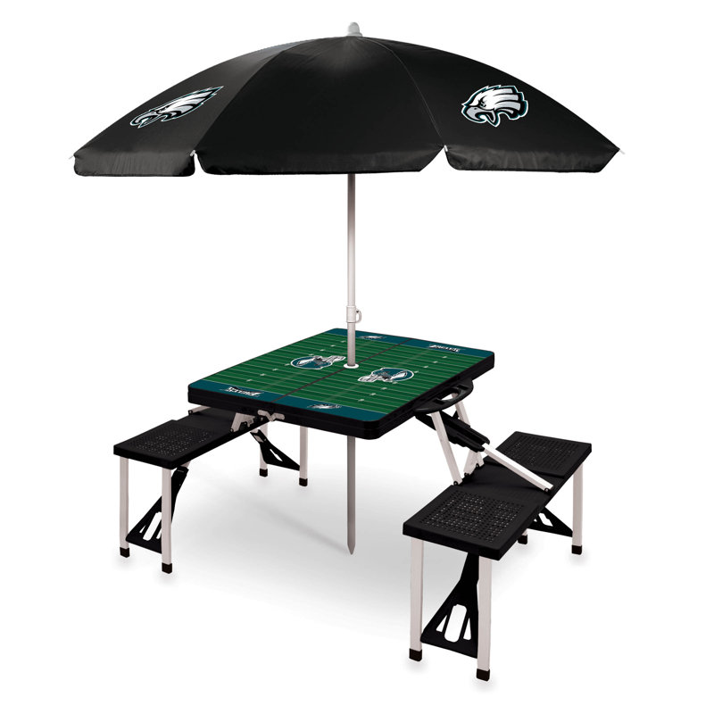 NFL Patio Dining Set with Rectangular Table, Philadelphia Eagles, Black
