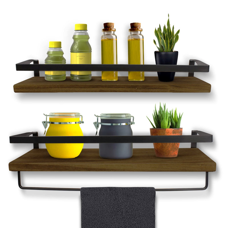 2 Piece Bracket Shelf, Dark Brown