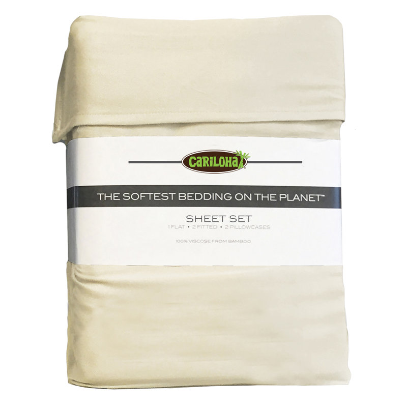Rayon Twill Sheet Set, Ivory, Split King Sheet Set +1 Fitted Sheet +1Pillowcases